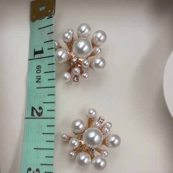 Kate Spade Gold and Pearl Cluster Earrings - Picture 4 of 7